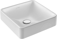 Раковина Jacob Delafon Vox EVG102-PT6 накладная, логотип 1930, 40x40 см, белая