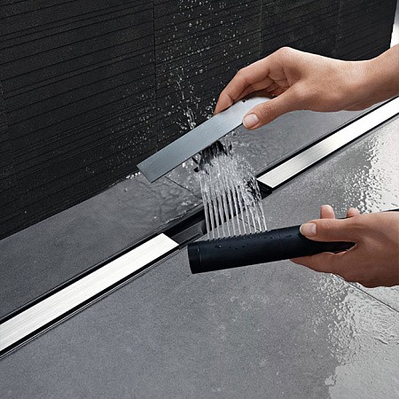 накладная панель для лотка geberit cleanline 20 154.450.00.1 черный/матовый хром