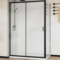 Душевой уголок Vincea City 110x90 VSR-5CT9011CLB профиль черный, стекло прозрачное
