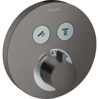 Термостат для ванны Hansgrohe ShowerSelect S 15743340, Ø 15 см, черный шлифованный