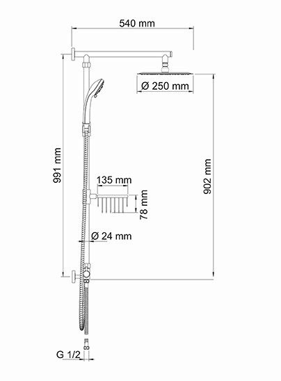 душевая система wasserkraft a038 цвет хром