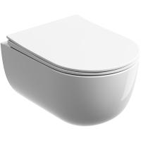 Унитаз Ceramicanova Modena Rimless CN6063 подвесной, безободковый, с сиденьем микролифт, белая глянцевый