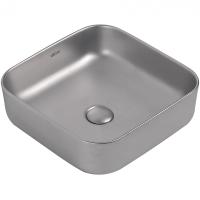 Раковина 38.5x38.5 см Abber Rechteck AC2211MS, цвет серебрянный матовый
