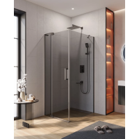 Душевой уголок Cezares Slider SLIDER-AH-1-90-80/90-GRIGIO-GM 80-90x89,5 см, профиль оружейная сталь матовый, стекло графитовое Душевой уголок Cezares Slider SLIDER-AH-1-90-80/90-GRIGIO-GM 80-90x89,5 см, профиль оружейная сталь матовый, стекло графитовое