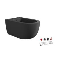 Биде Alice Ceramica Unica 32250101SET подвесное, с креплением, черный матовый