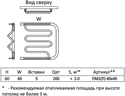 полотенцесушитель водяной тругор пм тип 2п 60x40, 1"