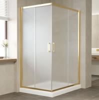 Душевой уголок Vegas Glass ZA-F 110*100 09 10 профиль золото, стекло, стекло сатин