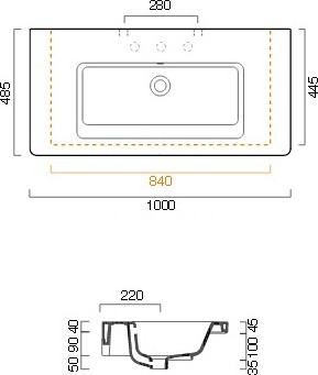 раковина подвесная catalano new light 1100li00 100x48 см, белая