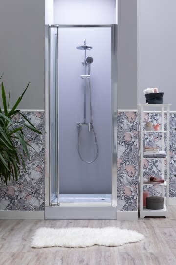 дверь для душевой кабины в нишу aquanet alfa naa6422 80 210018 профиль хром, стекло прозрачное