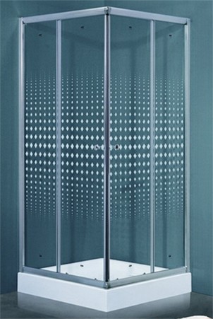 Душевой уголок Timo TL 80×80 TL-8002R профиль хром, стекло прозрачное с рисунком