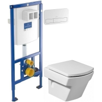 Комплект подвесной унитаз Roca Hall 346627000 + 801622004 + система инсталляции Villeroy & Boch 92246100 + 92249068