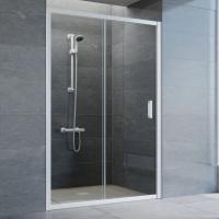 Дверь для душевой кабины в нишу Vegas Glass ZP 130 01 01 профиль белый, стекло прозрачное