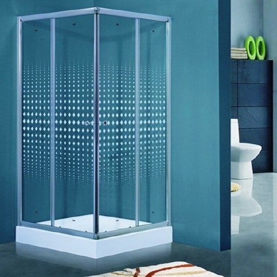 душевой уголок timo tl 80×80 tl-8002r профиль хром, стекло прозрачное с рисунком