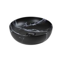 Раковина накладная 40 см AeT ELITE TONDO L671T0R0V0483 цвет черный матовый с эффектом мрамора