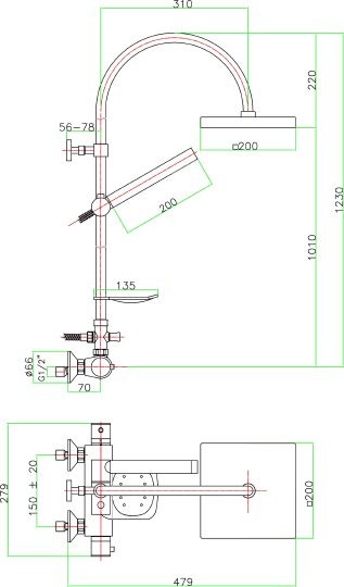душевая стойка fiore x-termo 31cr0983
