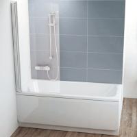 Шторка на ванну Ravak Chrome CVS1-80 L 7QL40U00Z1 профиль сатин, стекло прозрачное