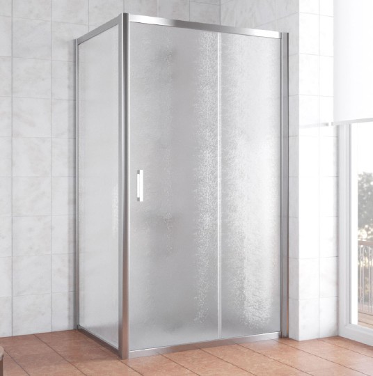 Душевой уголок Vegas Glass ZP+ZPV 100*70 08 02 профиль глянцевый хром, стекло шиншилла