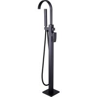Смеситель Abber Wasserfall AF8615B для ванны с душем, напольный, цвет черный матовый