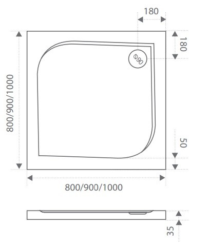 душевой поддон из искусственного камня good door квадро 100×100 лп00028 бежевый