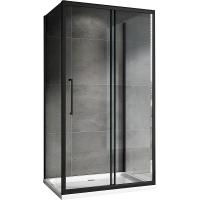 Душевой уголок Abber Schwarzer Diamant 120x50 AG30120Bхh-S50B-S50B профиль черный, стекло прозрачное