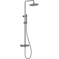 Душевая система AQUAme AQM8006GM 250 мм, с термостатом, оружейная сталь