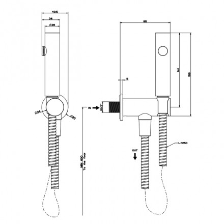гигиенический душ gessi cono total look 45123-149 finox