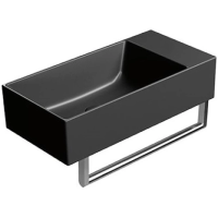 Раковина GSI Kube X 9486026 подвесная, 50x25 см, Ardesia opaco (Черный матовый)