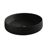 Раковина ArtCeram Cognac COL002 17 00 накладная, без отв., без перелива, на столешницу, Saniglaze, Ø48xh12.5 см, черный матовый