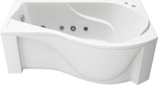 Акриловая ванна Bas Капри 170x95 R Flat (ВГ00101), гидромассажная