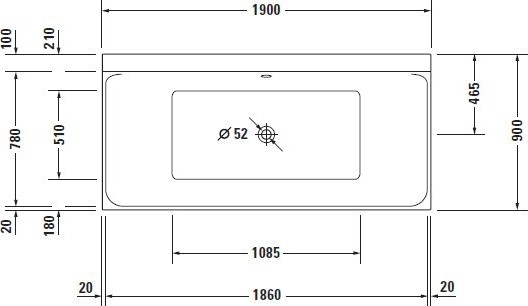 акриловая ванна duravit p3 comforts 190х90 см (700378)