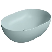 Раковина GSI Pura 886015 накладная, 50x35 см, Ghiaccio opaco (Голубой матовый)