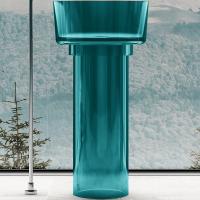 Раковина напольная 45x45 см Abber Kristall AT2702Aquamarin-H