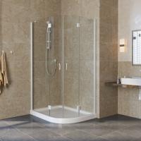 Душевой уголок Vegas Glass AFS-Fux 110*80 01 01 профиль белый, стекло прозрачное