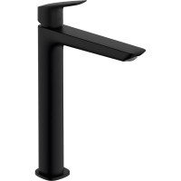 Смеситель Hansgrohe Logis 71258670 для раковины, высокий, без донного клапана, черный матовый