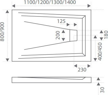 душевой поддон из искусственного камня good door атриум 120×80 лп00032 серый