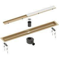 Душевой лоток Timo Drain System 100 DS230210/17 с решеткой Золото матовое / под плитку
