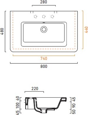 раковина подвесная catalano new light 180li4800 80x48 см, белая снято с производства