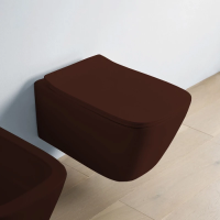 Унитаз подвесной безободковый ArtCeram A16 ASV003 39 00, без сиденья, цвет marrone cocoa (коричневый)