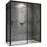 Душевой уголок Abber Komfort 140×100 AG93140B-S102B профиль черный, стекло прозрачное