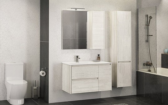 тумба с раковиной comforty бремен 90 дуб белый