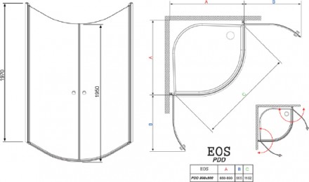 душевой уголок radaway eos pdd 90 интимато