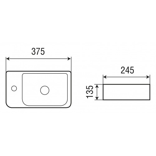 раковина подвесная weltwasser aisbach 10100 l 37 10000004590, белая
