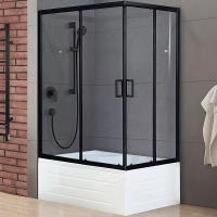 Душевой уголок Royal Bath BP 100×80 RB8100BP-T-BL-L профиль черный, стекло прозрачное