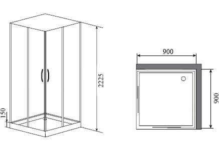 душевая кабина timo premium 90x90 ilma-109 без гидромассажа