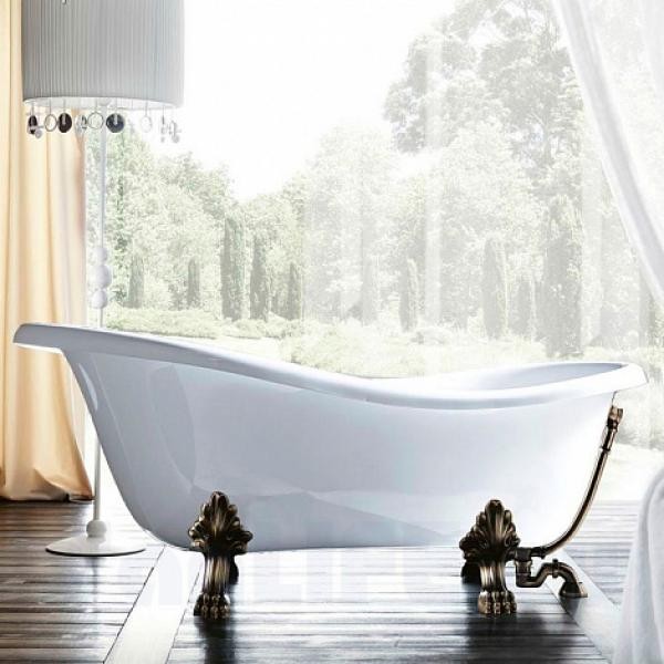 акриловая ванна gruppo treesse epoca v5071 br отдельностоящая, 170x80 см, цвет белый|бронза