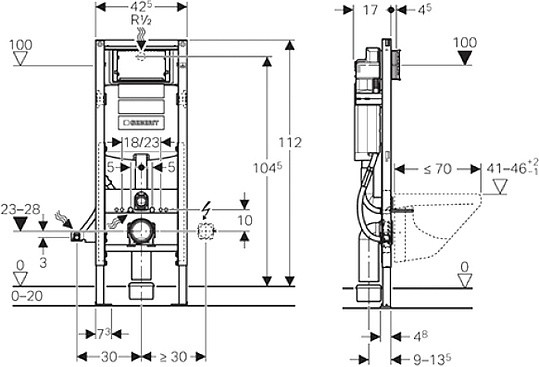 система инсталляции для унитазов geberit duofix up 320 111.350.00.5