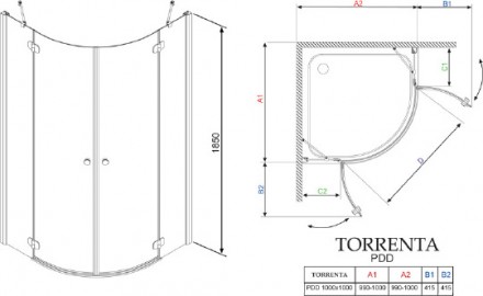 душевой уголок radaway torrenta pdd 100×100 прозрачное