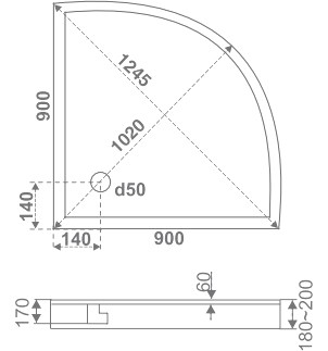 душевой поддон good door плуто 90×90 пн00019