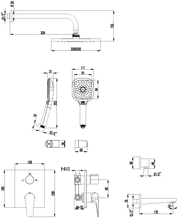 душевой комплект lemark shift lm4322c с внутренней частью