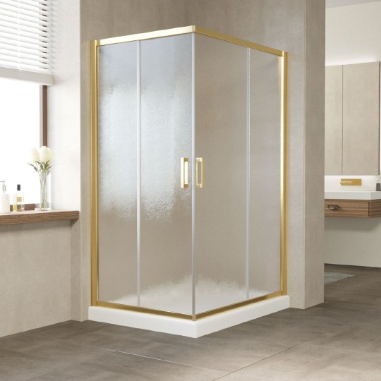 душевой уголок vegas glass za-f 110*90 09 02 профиль золото, стекло, стекло шиншилла